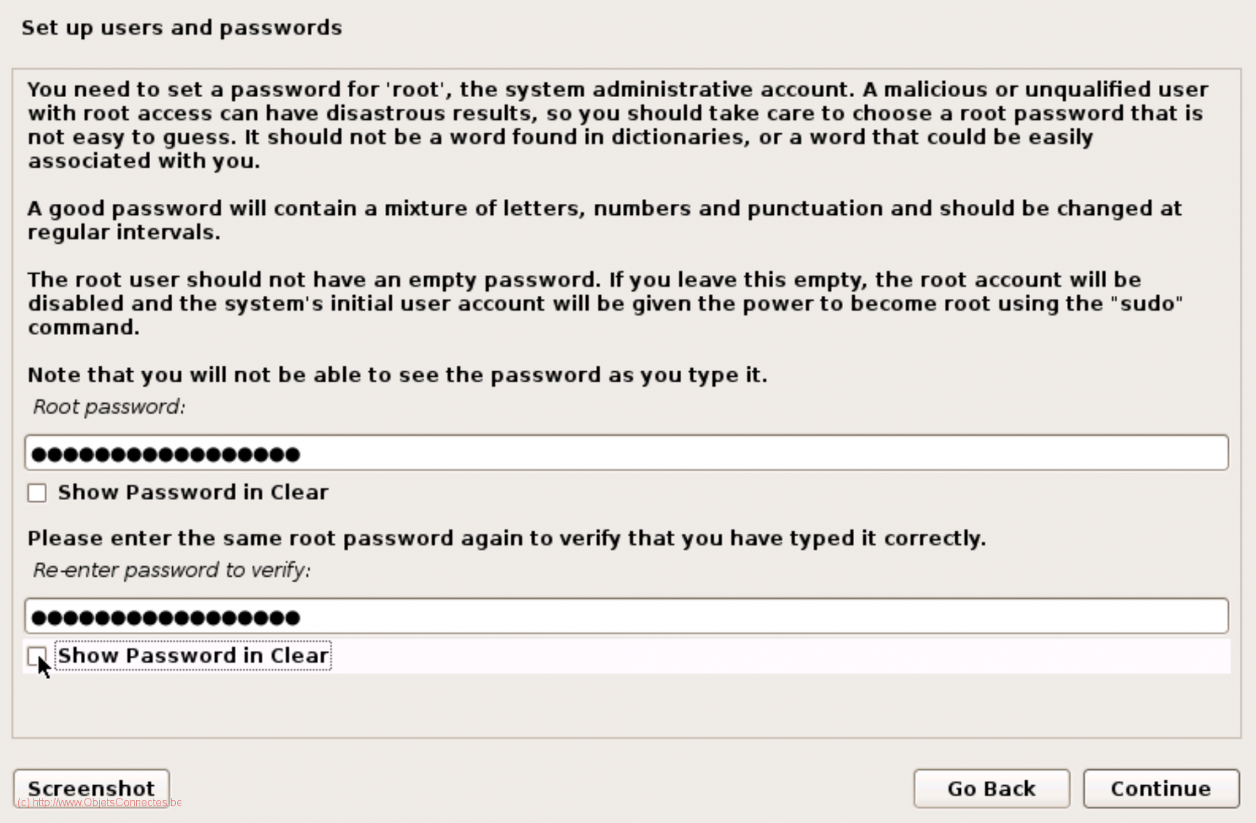 User and password Linux